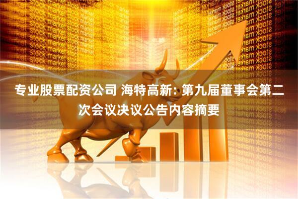 专业股票配资公司 海特高新: 第九届董事会第二次会议决议公告内容摘要