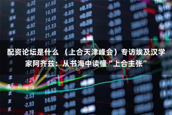 配资论坛是什么 （上合天津峰会）专访埃及汉学家阿齐兹：从书海中读懂“上合主张”