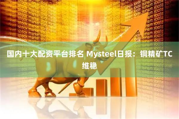 国内十大配资平台排名 Mysteel日报：铜精矿TC维稳